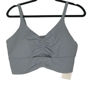 Athleta Cinch Longline Sports Bra in Sage Green